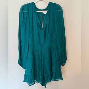 NWT Anthropologie Teal Somerset Romper